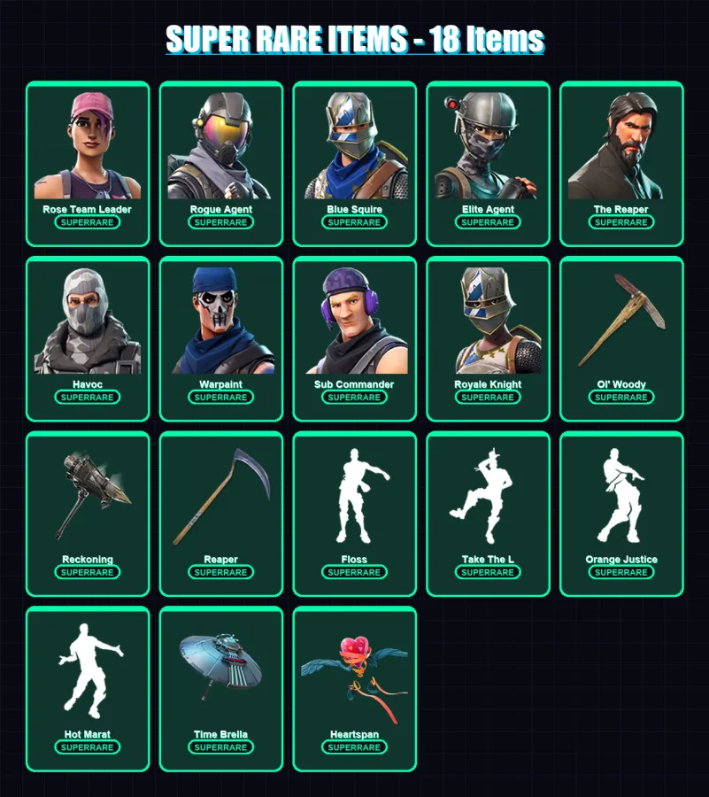 [PC/XBOX/PSN] | Rose Team Leader | Rogue Agent | Blue Squire | Elite Agent | The Reaper | 173 skin | 164 pickaxe | 152 emote | 151 glider | Lv2259 — Fortnite account