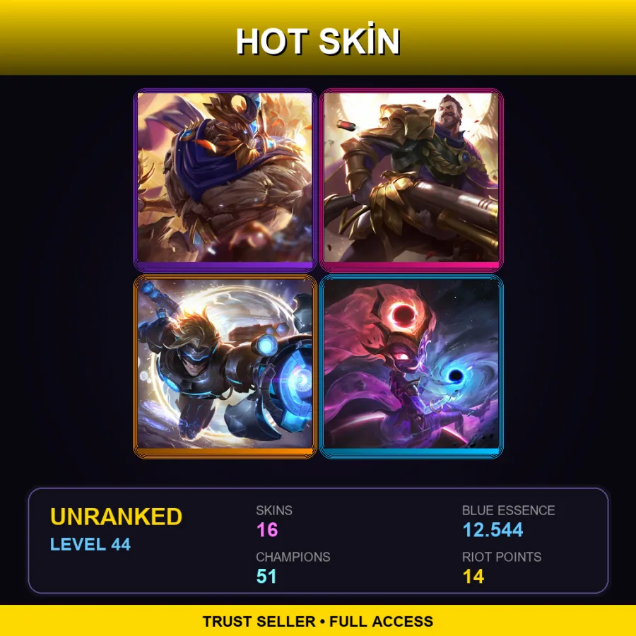 RU | Lv44 | Unranked | 16 Skin | 51 Champ