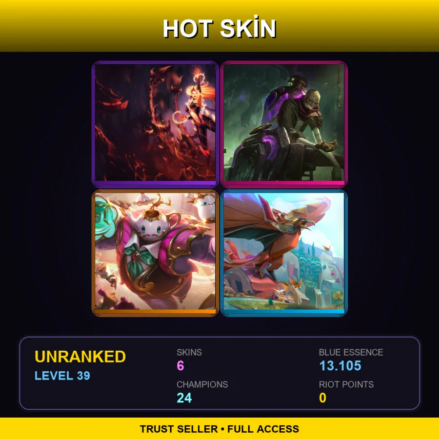 EUW | Lv39 | Unranked | 6 Skin | 24 Champ — Pentakill Karthus