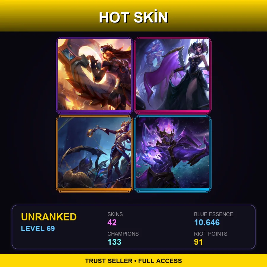 EUW | Lv69 | Unranked | 42 Skin | 133 Champ