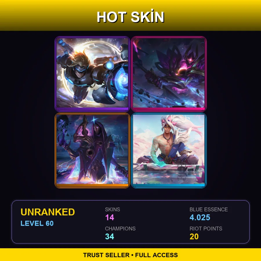 LAS | Lv60 | Unranked | 14 Skin | 34 Champ