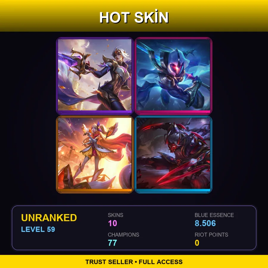 BR | Lv59 | Unranked | 10 Skin | 77 Champ