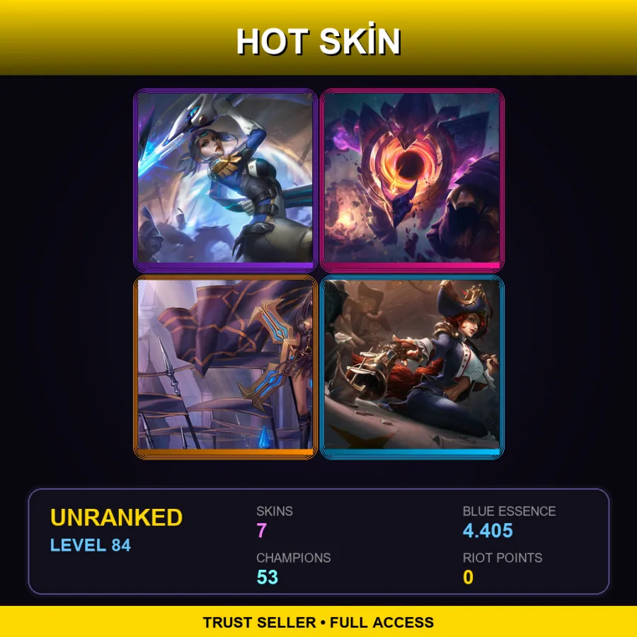 EUW | Lv84 | Unranked | 7 Skin | 53 Champ — Pulsefire Fiora
