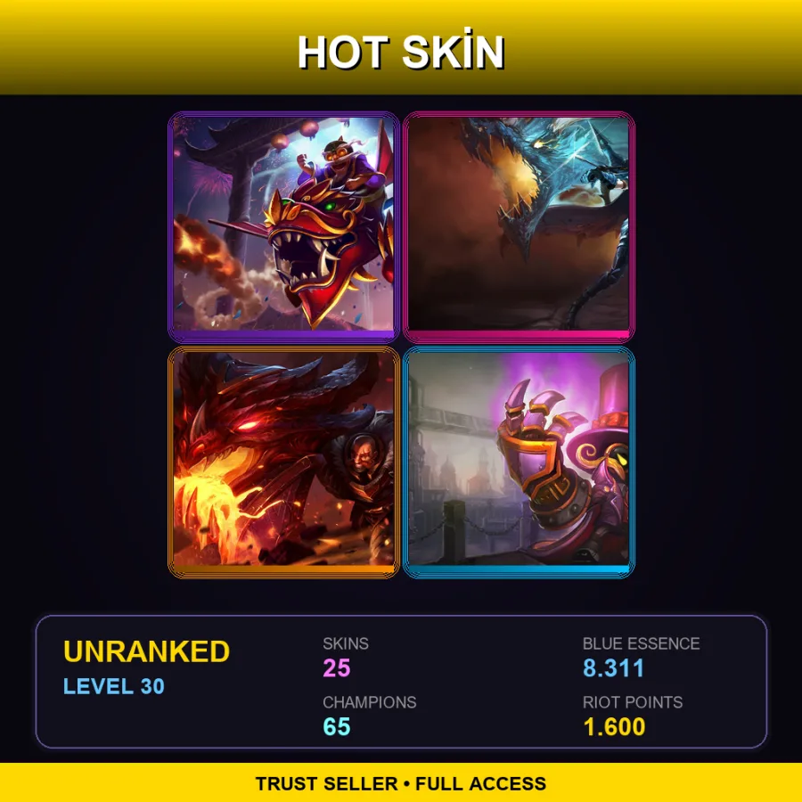 LAS | Lv30 | Unranked | 25 Skin | 65 Champ