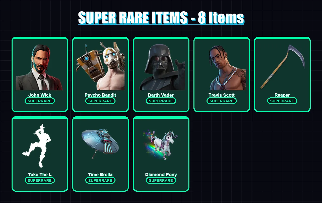 [PC/PSN] | John Wick | Psycho Bandit | Darth Vader | Travis Scott | Malik | 137 skin | 134 pickaxe | 122 emote | 100 glider | Lv1784