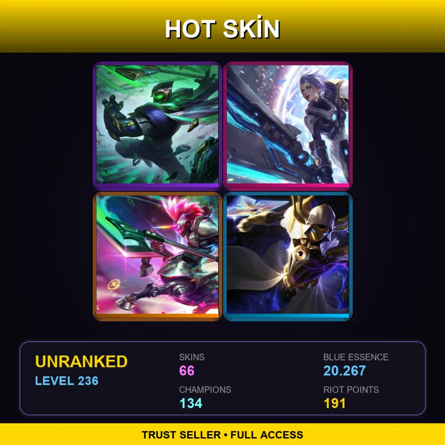 LAS | Lv236 | Unranked | 66 Skin | 134 Champ — Worlds 2020 Leblanc