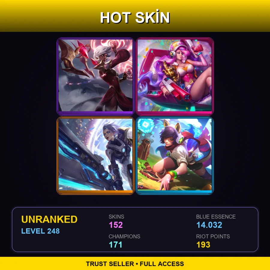 VN | Lv248 | Unranked | 152 Skin | 171 Champ — Lunar Eclipse Senna