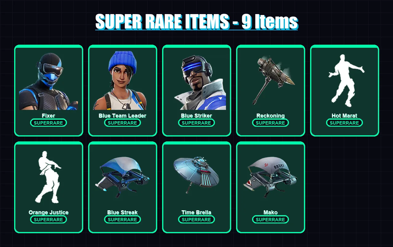 [PS4/PS5/XBOX/PC] | Fixer | Blue Team Leader | Blue Striker | Drift | Hybrid | 22 skin | 23 pickaxe | 29 emote | 35 glider | Lv544