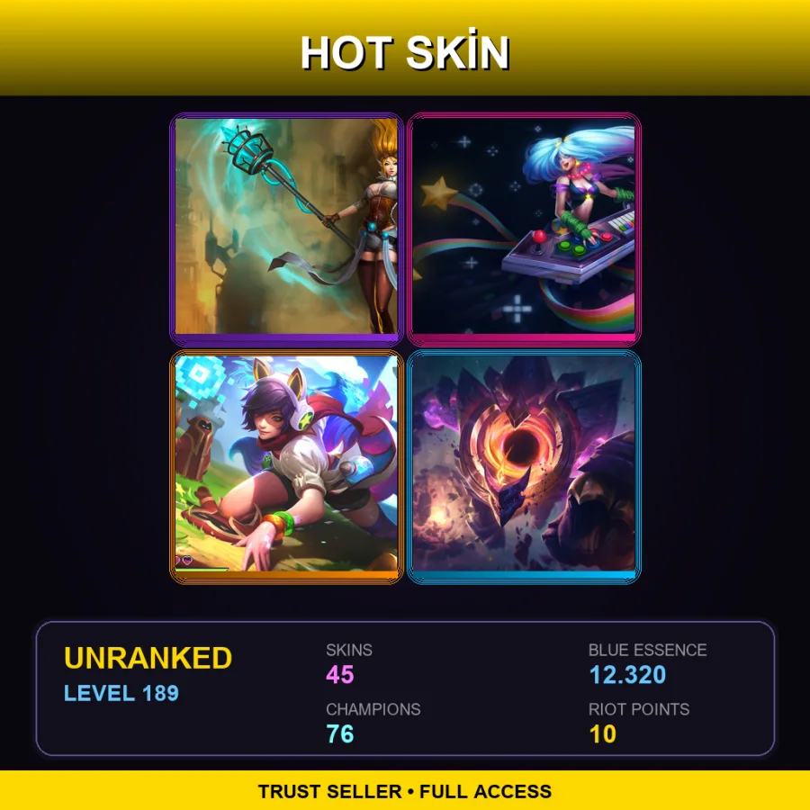 LAS | Lv189 | Unranked | 45 Skin | 76 Champ — Infernal Shen