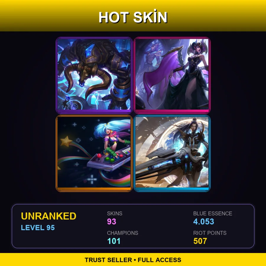 VN | Lv95 | Unranked | 93 Skin | 101 Champ