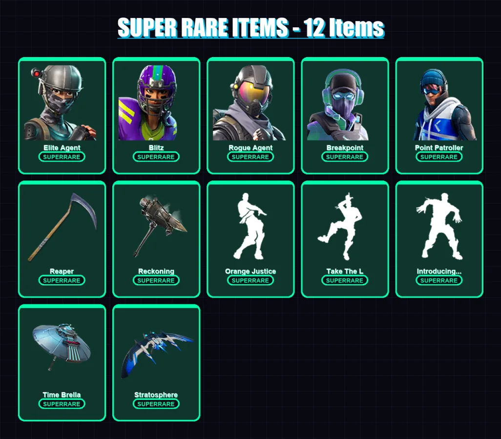 [PC/XBOX] | Elite Agent | Blitz | Rogue Agent | Breakpoint | Point Patroller | 136 skin | 93 pickaxe | 100 emote | 89 glider | Lv1179