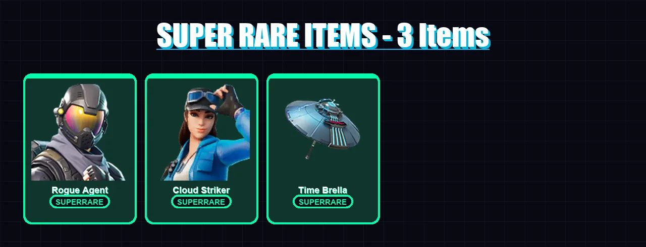 [PC/XBOX] | Rogue Agent | Cloud Striker | Paradigm (Reality-659) | Twyn | Predator | 89 skin | 92 pickaxe | 55 emote | 90 glider | Lv1165