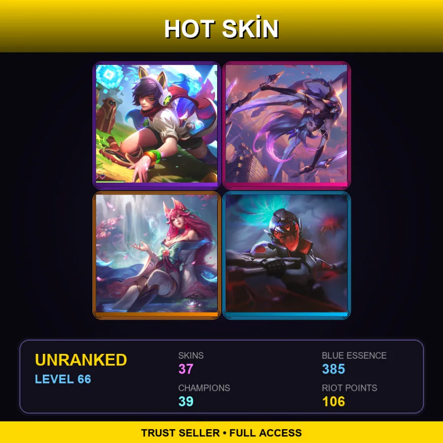 SG | Lv66 | Unranked | 37 Skin | 39 Champ — Odyssey Yasuo