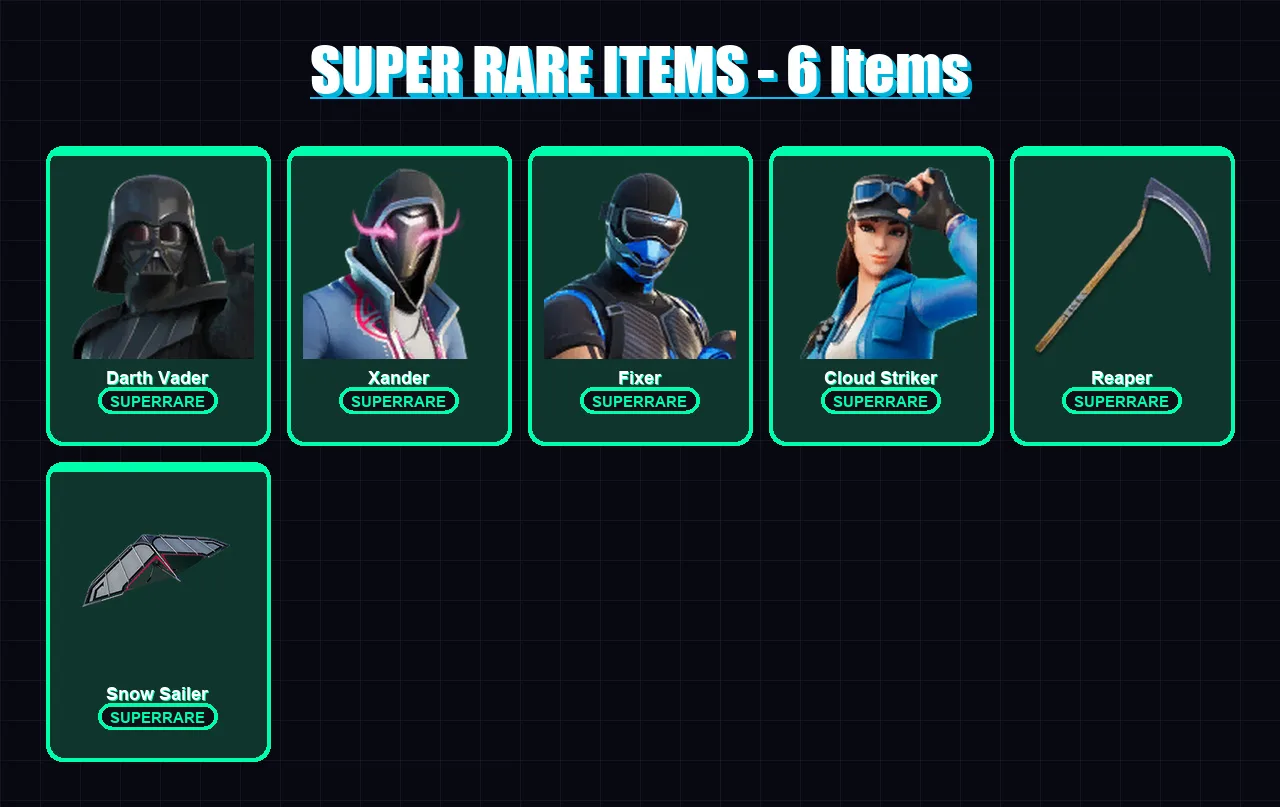 [PC/XBOX] | Darth Vader | Xander | Fixer | Cloud Striker | Mandalorian | 88 skin | 78 pickaxe | 42 emote | 56 glider | Lv1000