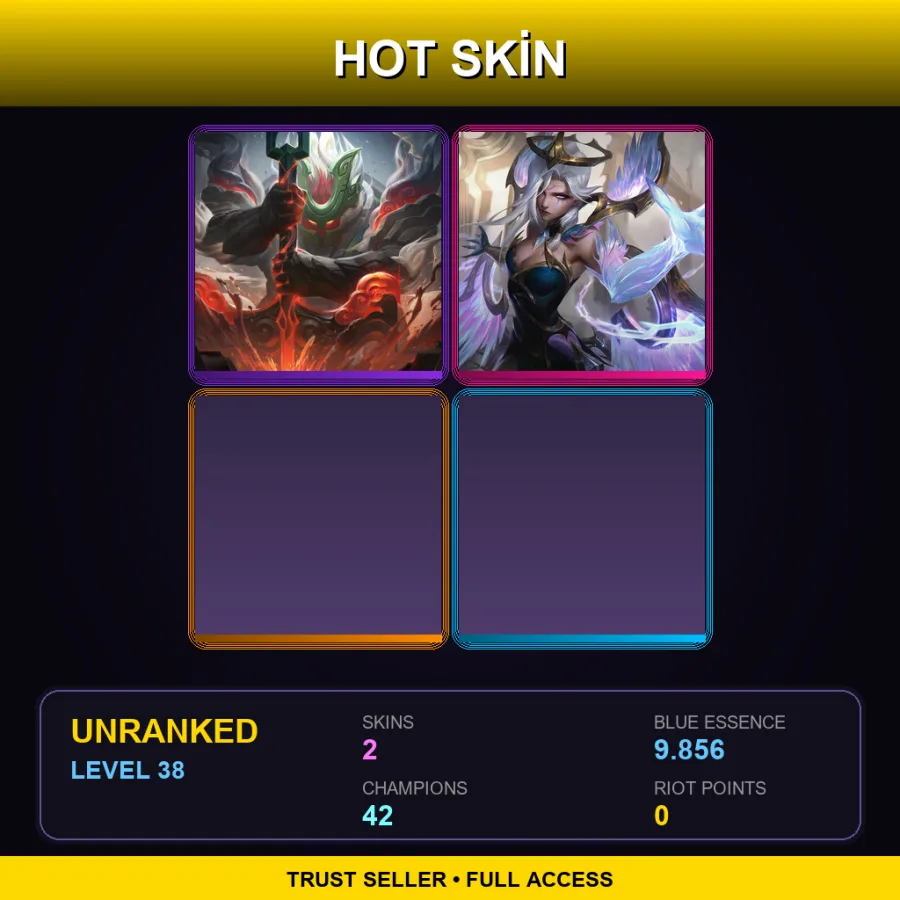TR | Lv38 | Unranked | 2 Skin | 42 Champ — LoL account