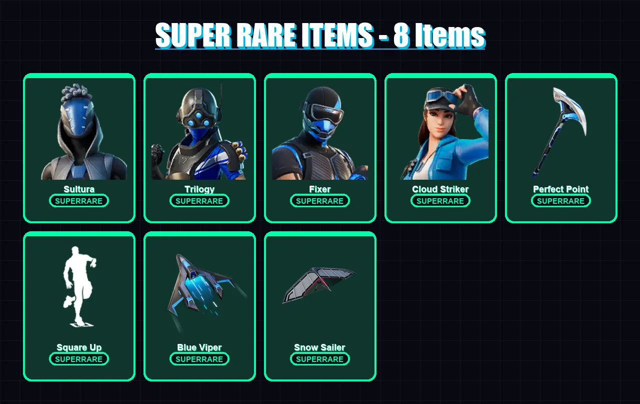 [PS4/PS5/XBOX/PC] | Sultura | Trilogy | Fixer | Cloud Striker | Slayer Juice WRLD | 6 skin | 17 pickaxe | 10 emote | 14 glider | Lv142