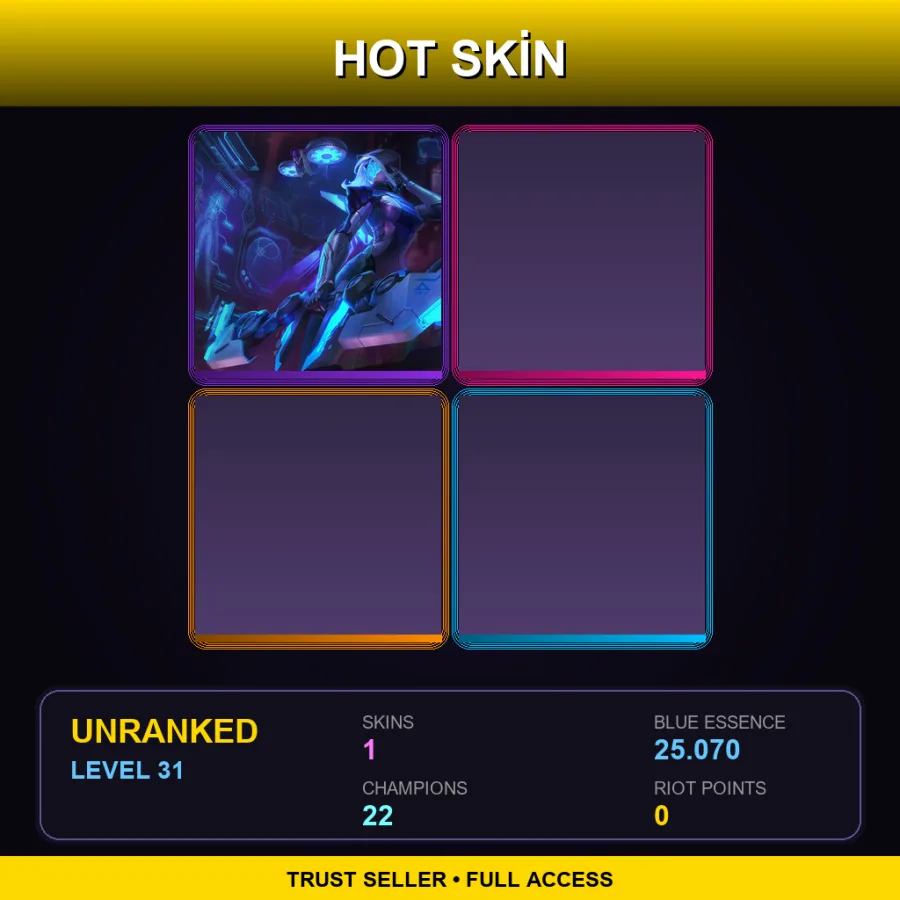 EUW | Lv31 | Unranked | 1 Skin | 22 Champ — LoL account