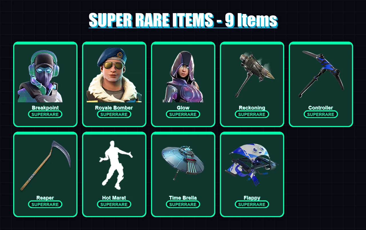 [PC/XBOX] | Breakpoint | Royale Bomber | Glow | Dire | Sentinel | 74 skin | 76 pickaxe | 73 emote | 79 glider | Lv905