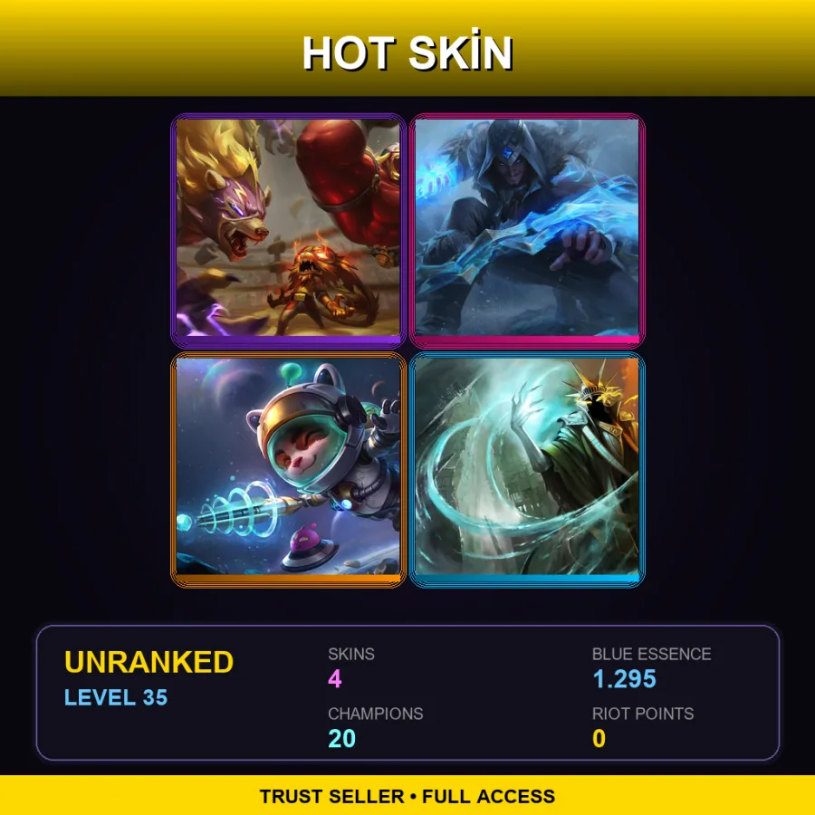 TR | Lv35 | Unranked | 4 Skin | 20 Champ