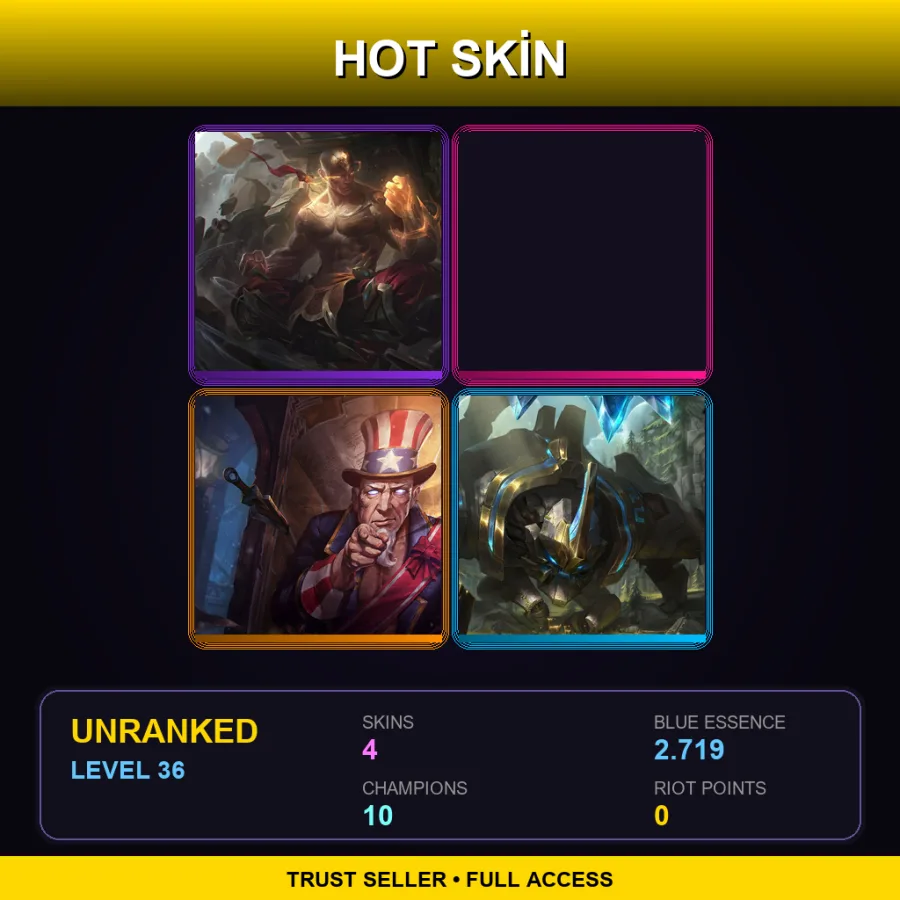 BR | Lv36 | Unranked | 4 Skin | 10 Champ
