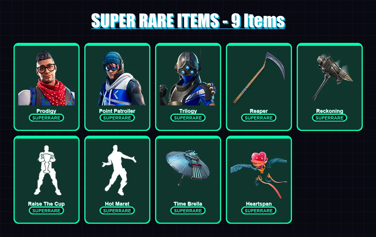 [PC/XBOX/PSN] | Prodigy | Point Patroller | Trilogy | Ultima Knight | Sentinel | 156 skin | 182 pickaxe | 154 emote | 163 glider | Lv2574