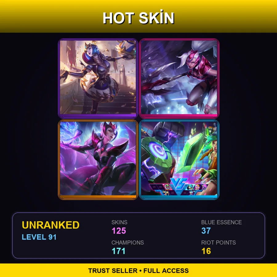 LAS | Lv91 | Unranked | 125 Skin | 171 Champ