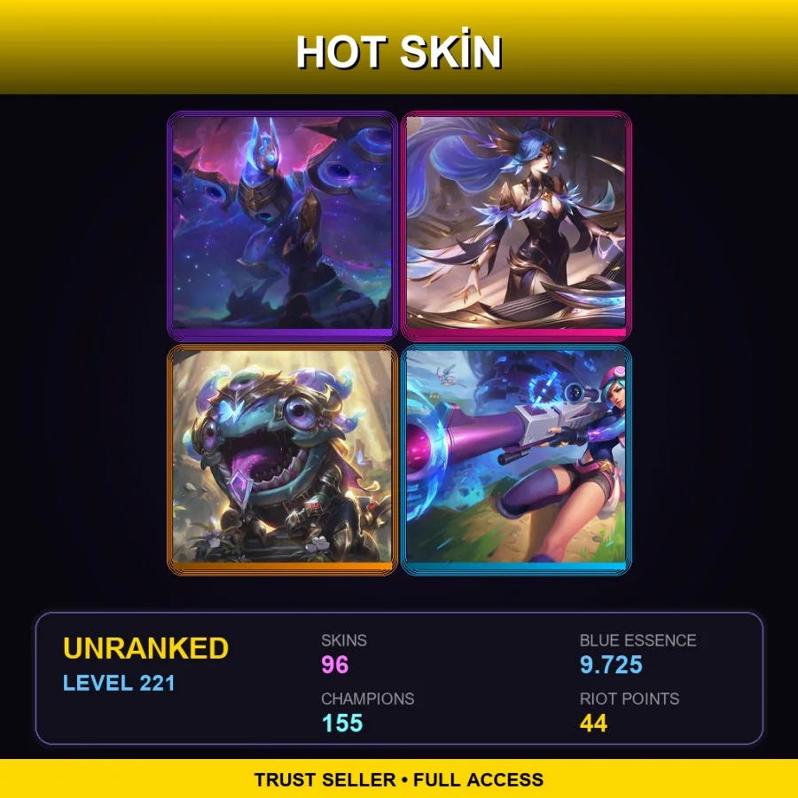 EUNE | Lv221 | Unranked | 96 Skin | 155 Champ