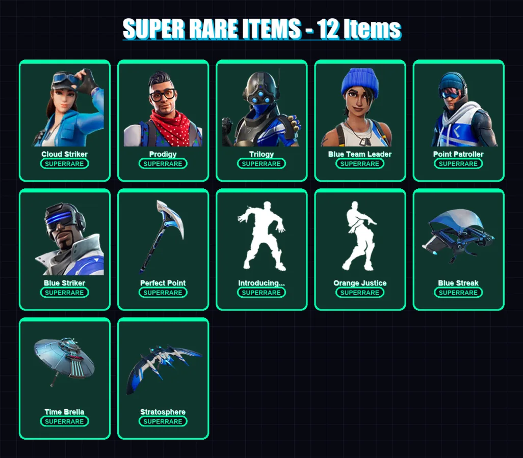[PS4/PS5/XBOX/PC] | Cloud Striker | Prodigy | Trilogy | Blue Team Leader | Point Patroller | 35 skin | 52 pickaxe | 41 emote | 44 glider | Lv867 — Fortnite account