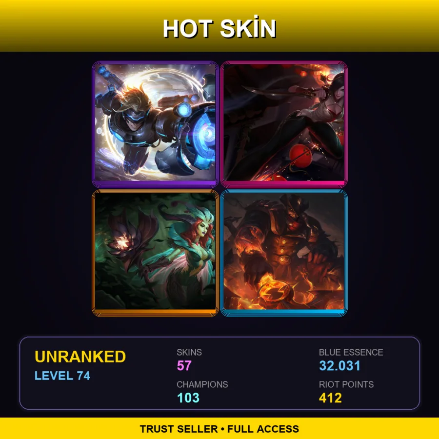 OCE | Lv74 | Unranked | 57 Skin | 103 Champ — Traditional Lee Sin