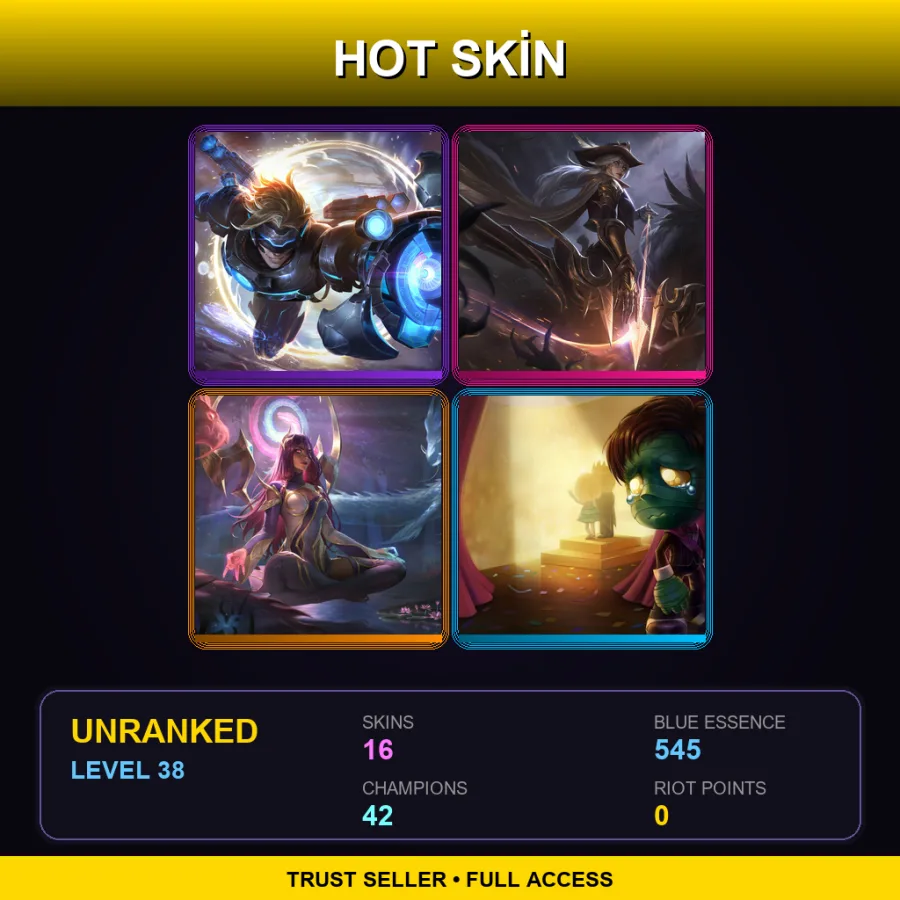 EUNE | Lv38 | Unranked | 16 Skin | 42 Champ
