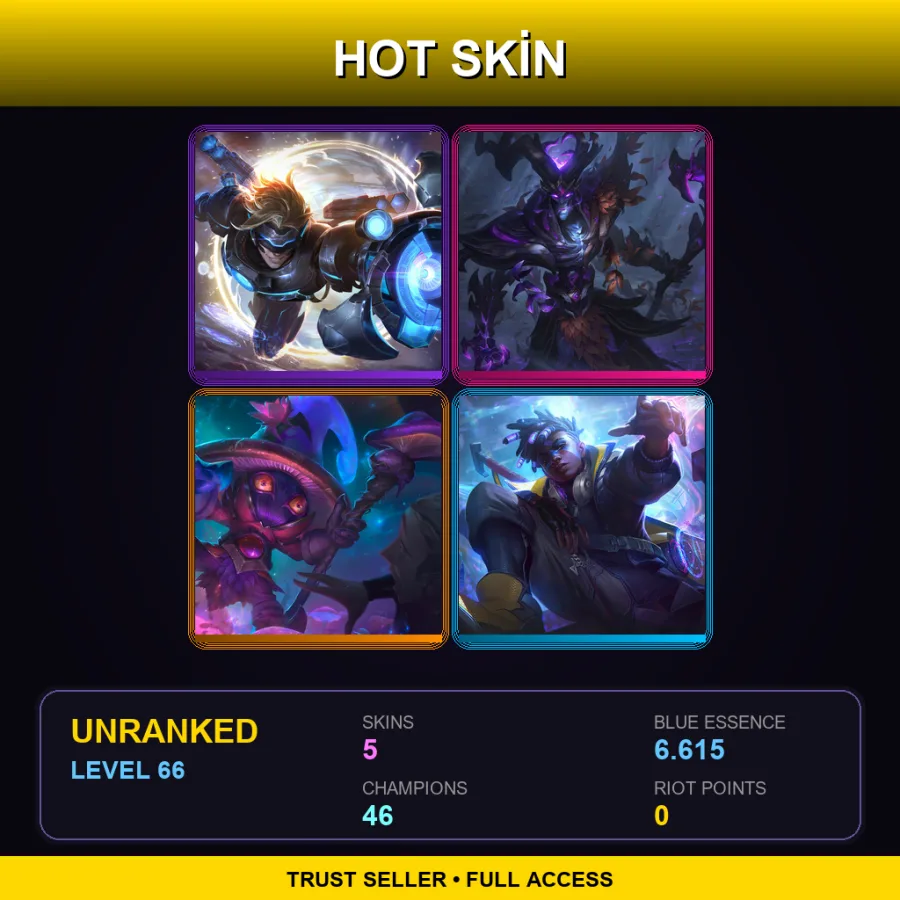 RU | Lv66 | Unranked | 5 Skin | 46 Champ