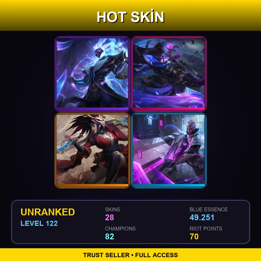 EUW | Pulsefire Thresh | Spirit Blossom Darius | Blood Moon Akali | PROJECT: Senna | 28 Skin | 82 Champ | Lv122