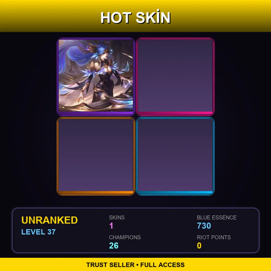 LAN | Lv37 | Unranked | 1 Skin | 26 Champ — LoL account
