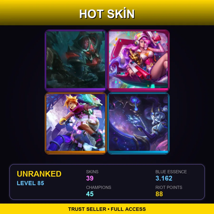 EUW | Lv85 | Unranked | 39 Skin | 45 Champ