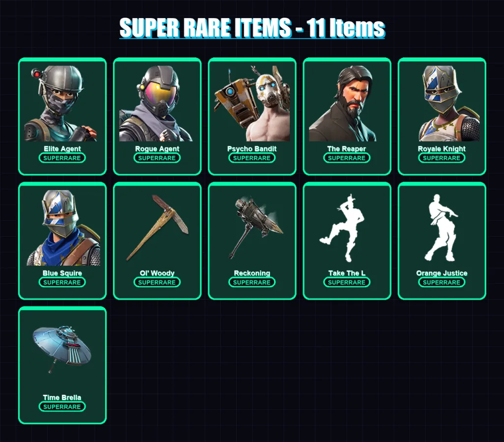 [PC/PSN] | Elite Agent | Rogue Agent | Psycho Bandit | The Reaper | Royale Knight | 41 skin | 24 pickaxe | 62 emote | 35 glider | Lv413