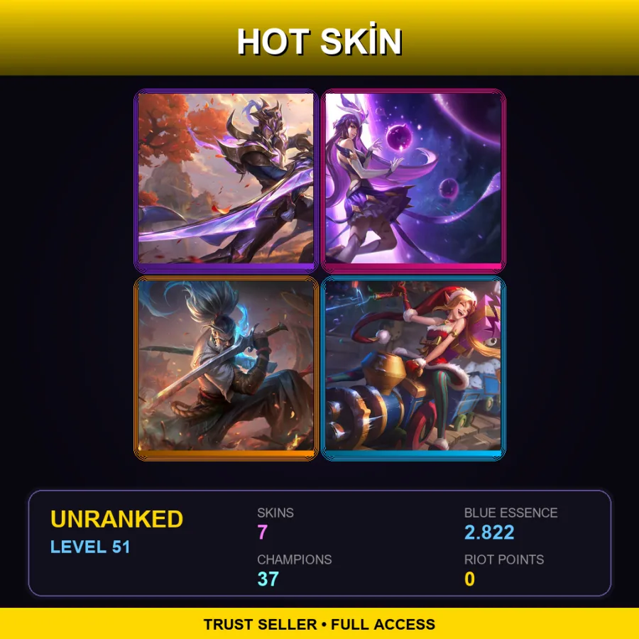 OCE | Lv51 | Unranked | 7 Skin | 37 Champ
