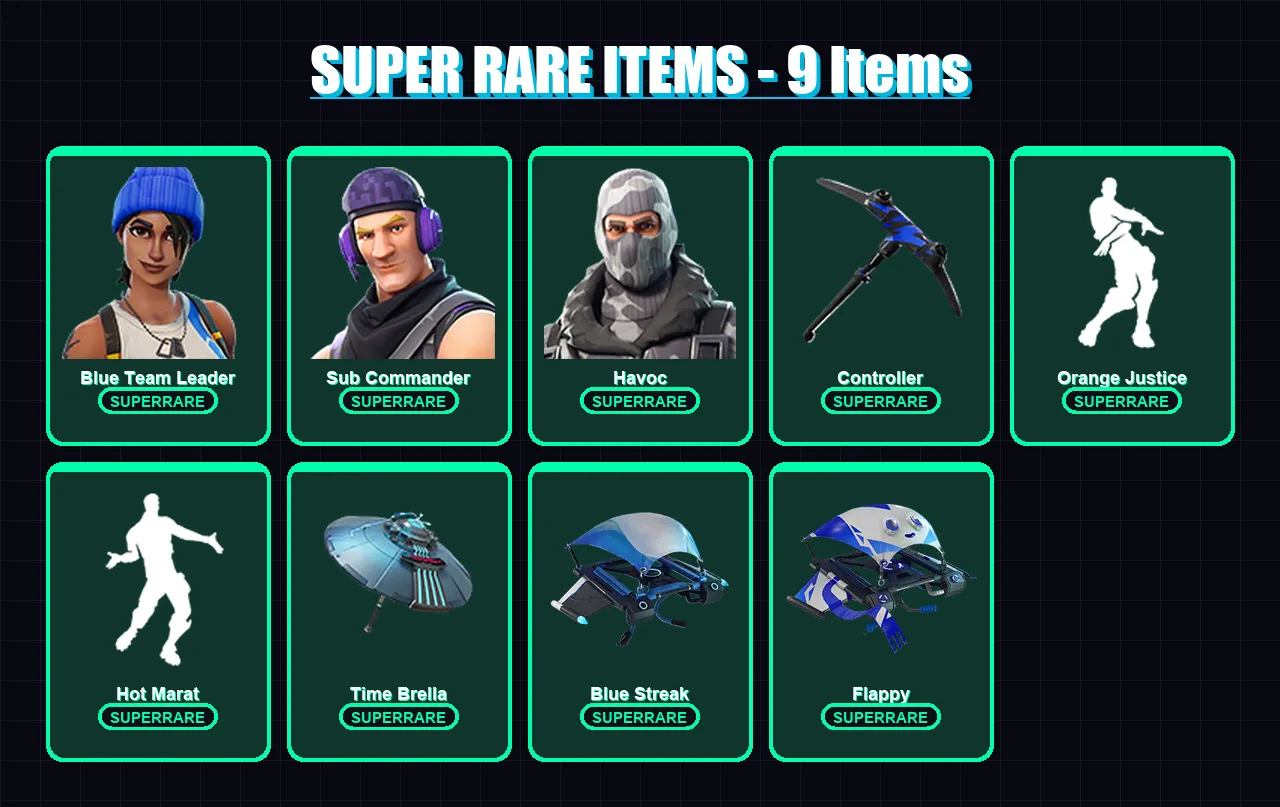 [PC/XBOX] | Blue Team Leader | Sub Commander | Havoc | The Scientist | Luxe | 44 skin | 102 pickaxe | 88 emote | 104 glider | Lv2431