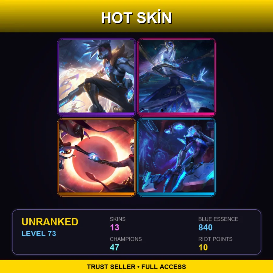 EUNE | Lv73 | Unranked | 13 Skin | 47 Champ