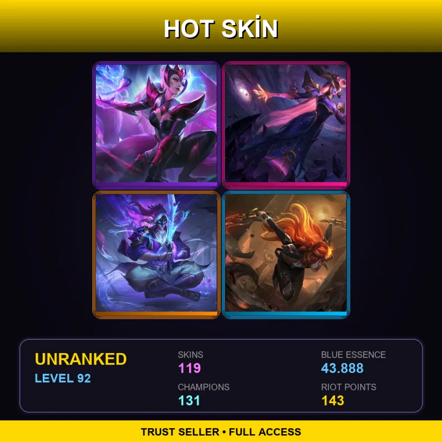 EUW | Lv92 | Unranked | 119 Skin | 131 Champ — High Noon Katarina