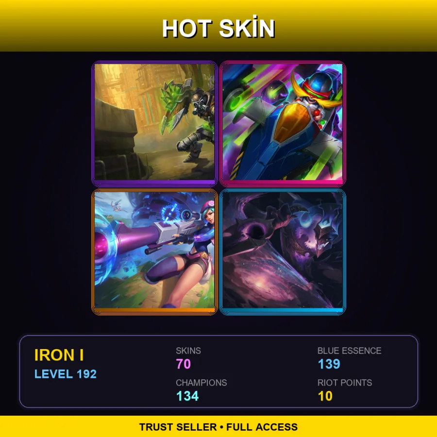 BR | Lv192 | Iron I | 70 Skin | 134 Champ