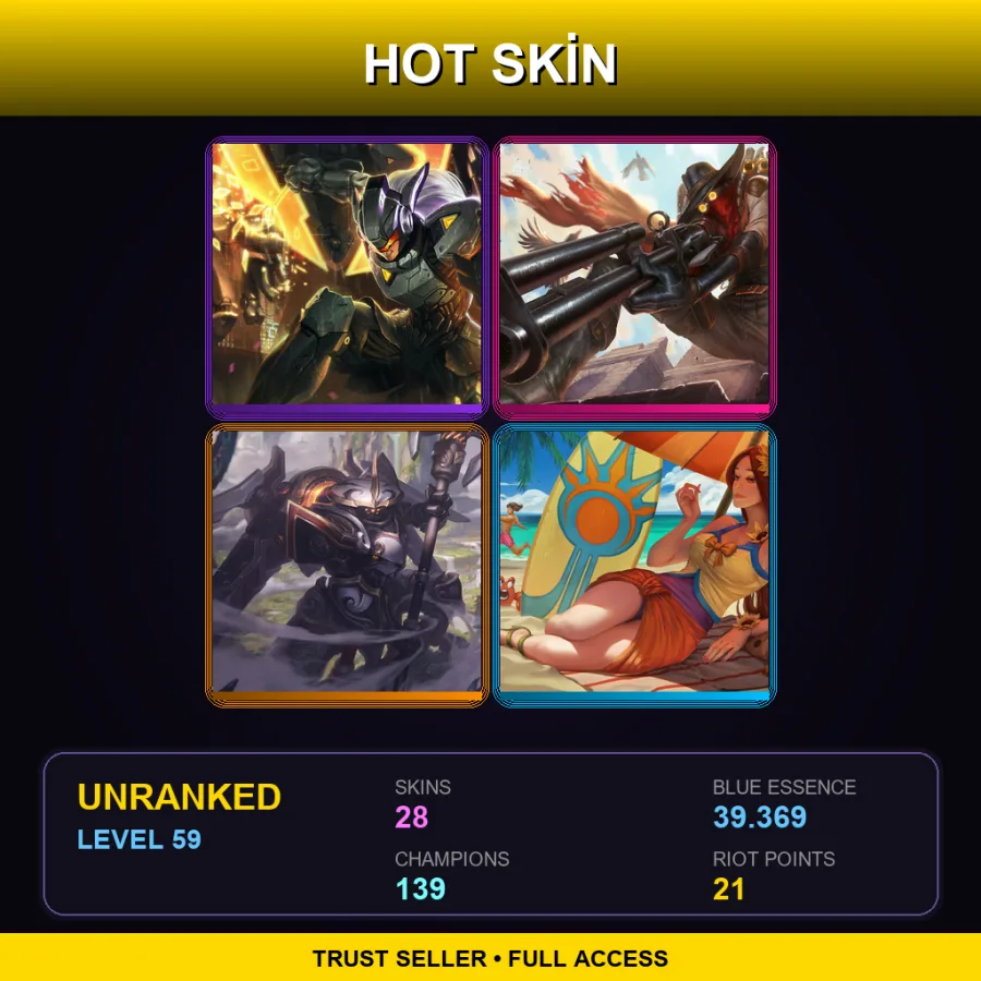 SG | Lv59 | Unranked | 28 Skin | 139 Champ — Sewn Chaos Orianna
