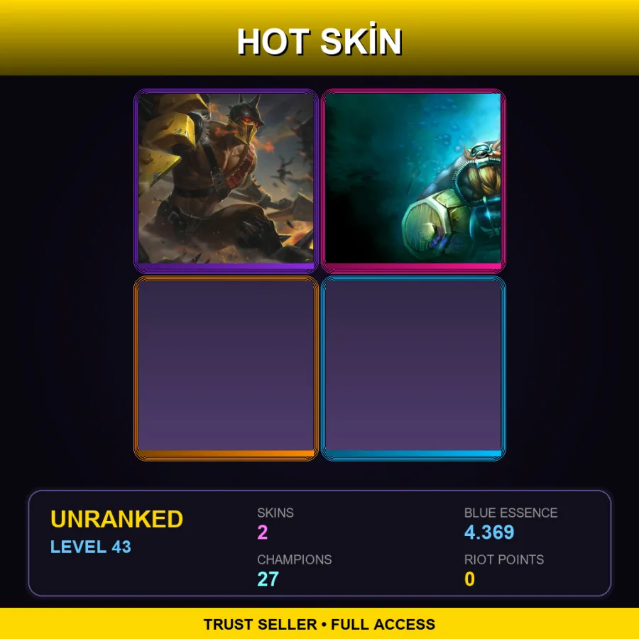 EUW | Lv43 | Unranked | 2 Skin | 27 Champ