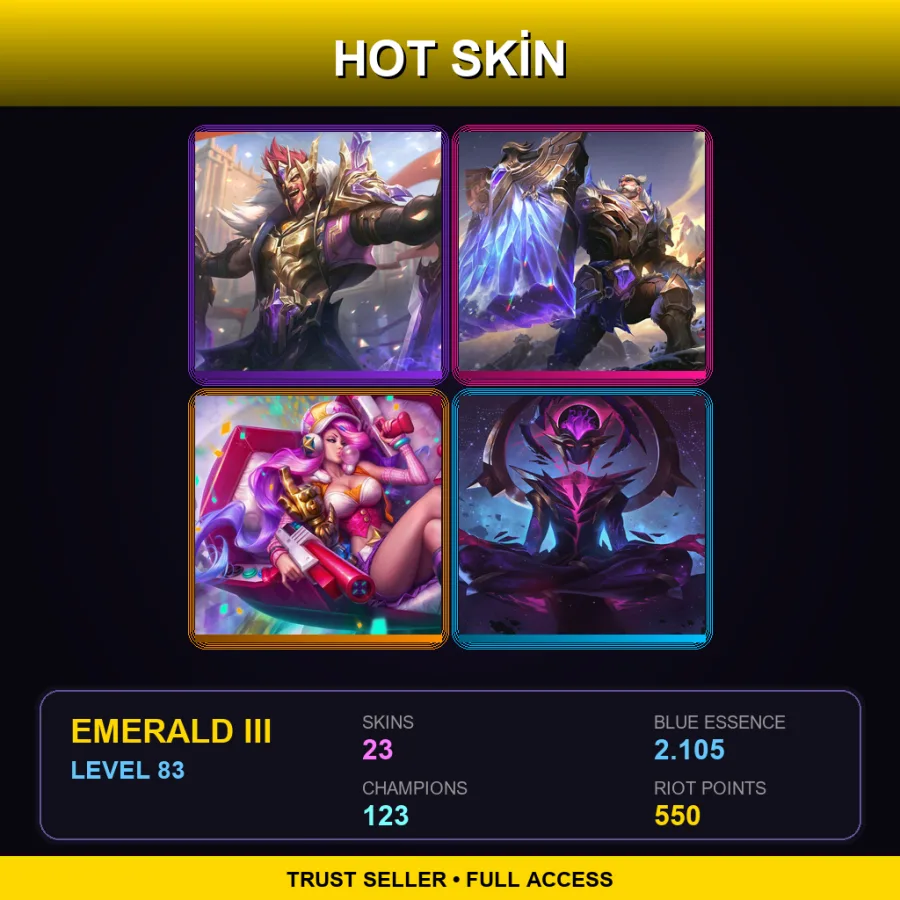 VN | Lv83 | Emerald III | 23 Skin | 123 Champ — LoL account