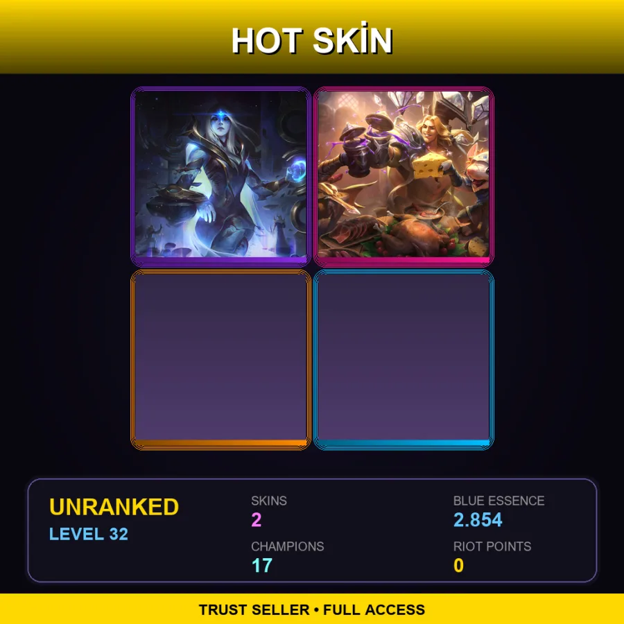 NA | Lv32 | Unranked | 2 Skin | 17 Champ