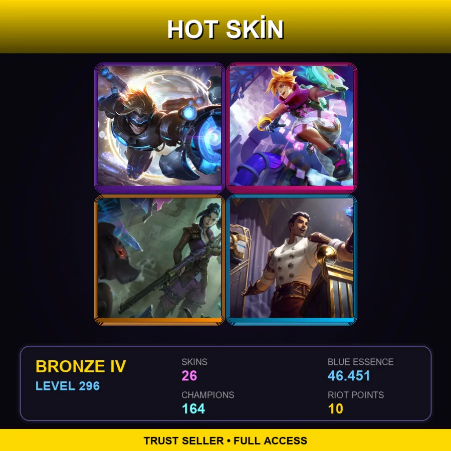 TW | Lv296 | Bronze IV | 26 Skin | 164 Champ