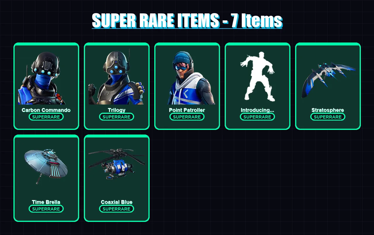 [PS4/PS5/XBOX/PC] | Carbon Commando | Trilogy | Point Patroller | Menace | Mandalorian | 28 skin | 43 pickaxe | 42 emote | 55 glider | Lv797