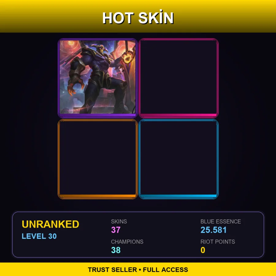 VN | Lv30 | Unranked | 37 Skin | 38 Champ