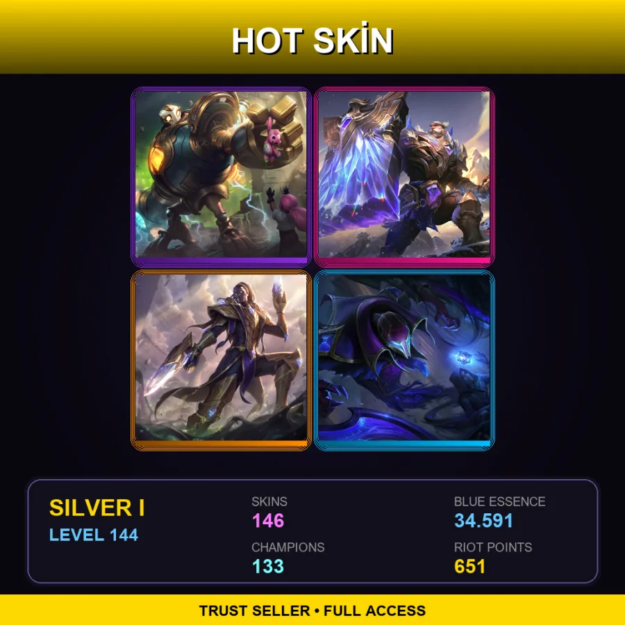EUW | Lv144 | Silver I | 146 Skin | 133 Champ