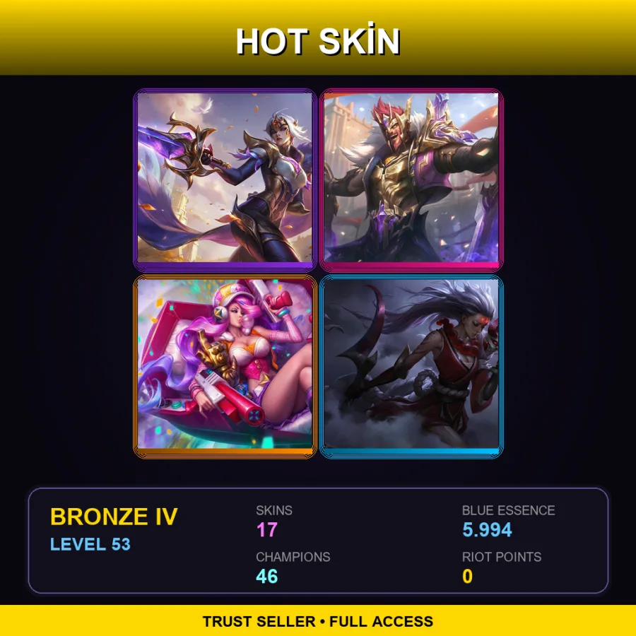 NA | Lv53 | Bronze IV | 17 Skin | 46 Champ