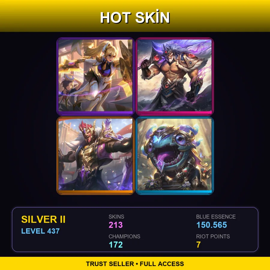 BR | Lv437 | Silver II | 213 Skin | 172 Champ